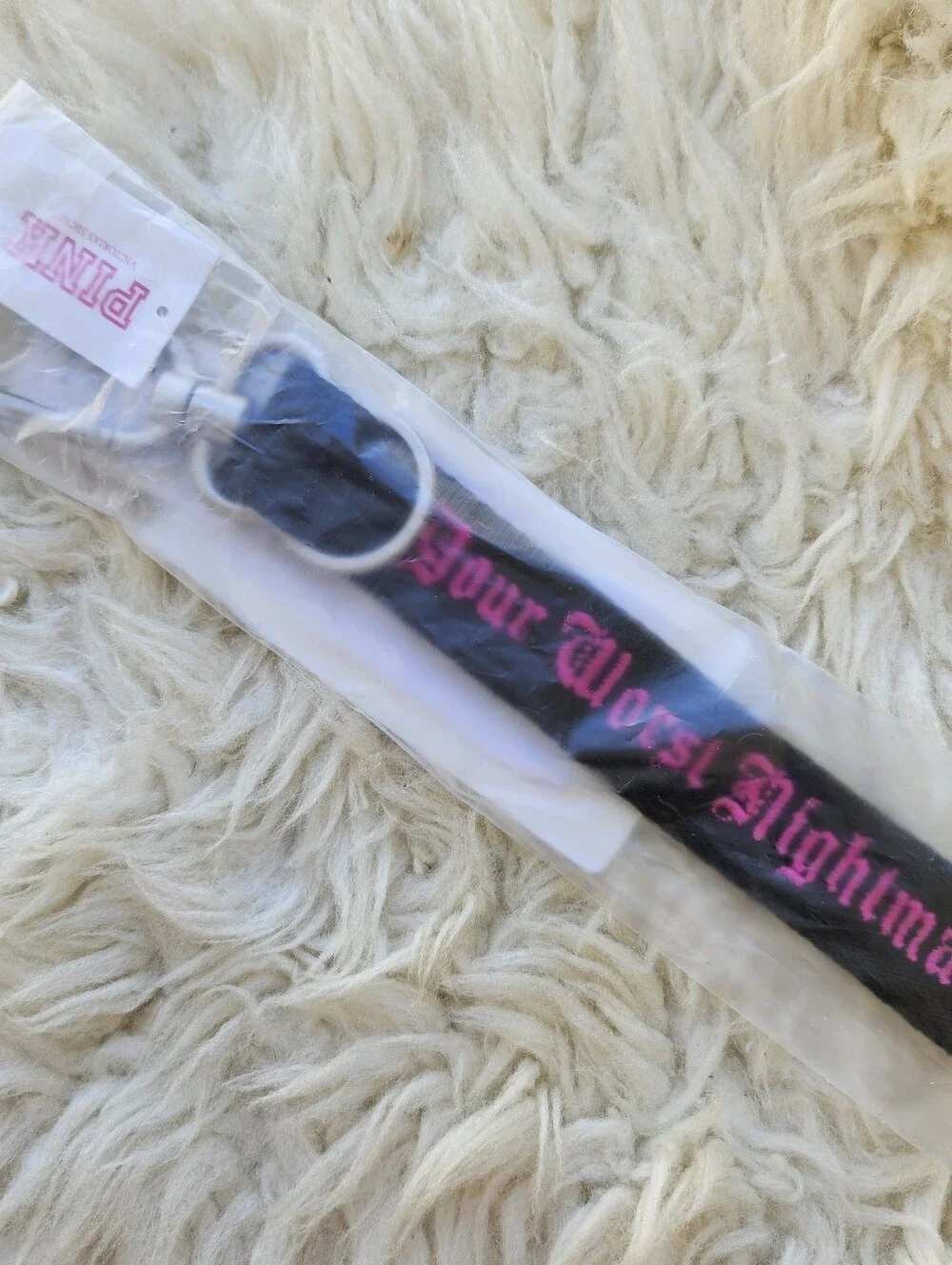 Victoria's Secret PINK wristlet strap keychain in Halloween Your Worst Nightmare